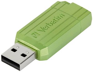 Pamięć USB firmy Verbatim PinStripe64 GB Eukaliptus, zielony Pendrive USB Verbatim 49964, 1 szt.