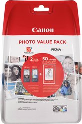 #####Tinte tusz oryginalny Canon PG-560 / CL-561 Photo Value Pack Zamiennik Canon PG-560, CLI-561 Czarny, Cyjan, Magenta, Żółty