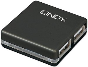 Hub USB 2.0 LINDY 42742 4 porty  czarny