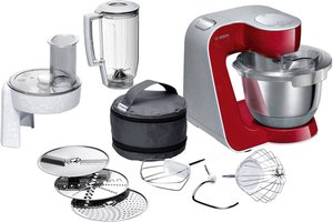 Robot kuchenny Bosch Haushalt MUM58720, 1000 W, czerwony, ciemny, srebrny (matowy)