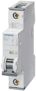 Wyłącznik, 230/400 V, Icn: 6 kA, 1P, Icu: 15 kA, B-Char, In: 16 A Wyłącznik automatyczny Siemens 5SY6116-6 5SY61166, 16 A