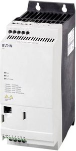 Falownik PowerXL™ DE1, 3 kW Eaton DE1-346D6FN-N20N   Napięcie wyjściowe 400 V/AC Prąd twornika (maks.) 6.6 A częstotliwość zegara (szczegóły) 16 kHz