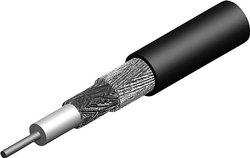 Kabel koncentryczny Telegärtner L01001C0003, Średnica zewnętrzna: 5.40 mm, RG223, 50 Ω, czarny, Produkty w metrach bieżących