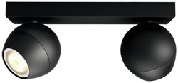 Reflektor sufitowy LED Philips Lighting Hue White Amb. Buckram Spot 2 flg. schwarz 2x350lm inkl. Dimmschalter Hue 871951433908800 10 W
