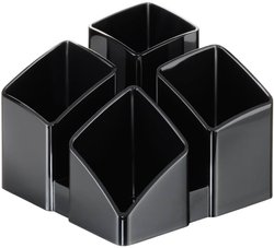 HAN SCALA 1745-13  Pojemnik na długopisy czarny Ilość przegródek: 4