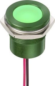 Lampka sygnalizacyjna LED APEM Q22F5AGXXSG24AE Q22F5AGXXSG24AE, 980 mcd, 24 V/AC, 24 V/DC, 22 mm
