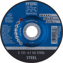 PFERD 62212426 Sg Steel Tarcza tnąca wygięta Średnica 125 mm Średnica otworu 22.23 mm  10 szt.