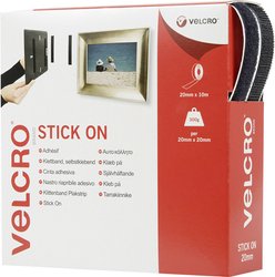 Taśma rzepowa do przyklejenia element z pętelkami i haczykami (D x S) 10000 mm x 20 mm czarny VELCRO® VEL-EC60220 10 m