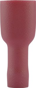 Konektor żeński, pełna izolacja PCW, tuleja, 6.3x0.8 mm, 0.5-1.0 mm2, czerwony