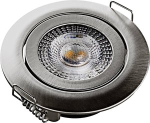 Reflektor do zabudowy Heitronic 500666 DL7202, 5 w, obrotowy, nikiel Oświetlenie wewnętrzne LED Heitronic DL7202 500666  5 W