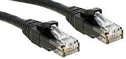 Kabel LAN LINDY 45432, 1 szt., RJ45, CAT 6, U/UTP, 1.00 m, czarny