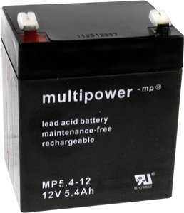 Akumulator ołowiowy multipower PB-12-5,4-4,8 MP5,4-12, AGM, 12 V, 5.4 Ah