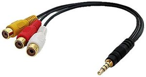 LINDY 35539 LINDY AudiVideo Adapter 3,5-3xRCA Audio Przejściówka, adapter