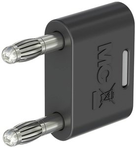 Złączka bananowa Stäubli KS-4N-19 64.4012-21 Średnica pinu: 4 mm Rozstaw kołków: 19 mm czarny 1 szt.