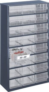 Szafka z szufladami raaco 1224-02 137409, Ilość przegród: 24, (D x S x W) 306 x 150 x 552 mm