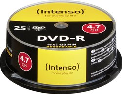 Intenso DVD-R 4.7GB 16x 25 mm trzpień DVD-R Intenso 4101154 25 szt.