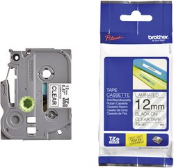 Taśma do nadruku Brother TZE131, 12 mm x 8 m, Kolor taśmy: przeźroczysty / Kolor nadruku: czarny