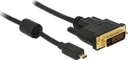 Przejściówka HDMI, DVI Delock 83586, z rdzeniem ferrytowym, ze złączem śrubowym, pozłacane styki, 2.00 m