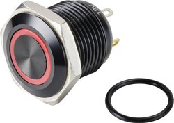 Przycisk TRU COMPONENTS GQ16F-10E/J/R/12V/A TC-9428160, 16 mm, 48 V/DC, 2 A, 1 szt.