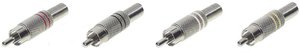 Złącze męskie RCA/Cinch TRU COMPONENTS TRU-30K105 1601058, niklowany, złącze męskie proste, 4 szt.