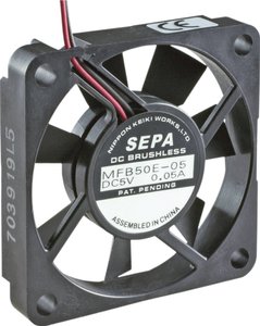 Wentylator osiowy SEPA MFB50E12, 12 V/DC, 14.3 m³/h, (D x S x W) 50 x 50 x 10 mm