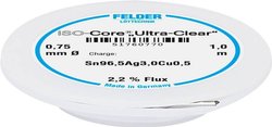 Cyna lutownicza Felder Löttechnik ISO-Core ''Ultra Clear'' SAC305 szpula Sn96,5Ag3Cu0,5   0.75 mm