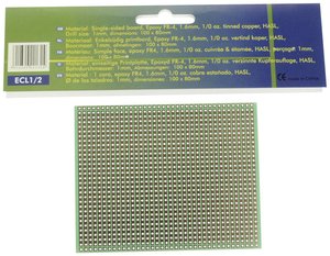 PŁYTA EURO - PEŁNA TAŚMA LUTOWA - 100 x 80 mm - FR4 Płytka euro Velleman ECL1/2 ECL1/2 1 szt.