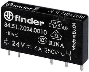 Przekaźnik drukowany Finder 34.51.7.024.0310 34.51.7.024.0310, monostabilny, 1 cewka, 400 V/AC, 6 A, 1 szt.
