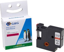 Taśma do nadruku  G&G 15571 zamiennik Zamiennik DYMO 45017, S0720570  Kolor taśmy: czerwony Kolor nadruku: czarny 12 mm 7 m