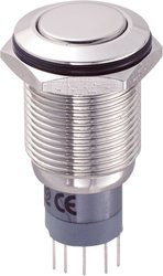 Przełącznik wciskany, wandaloodporny zatrzask TRU COMPONENTS LAS2GQF-11Z/N/P, 1 x wł/wł, 1 szt.