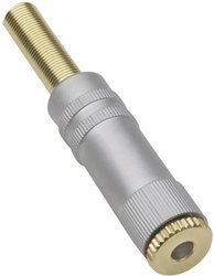 Złącze męskie jack 2,5 mm BKL Electronic 1103081, złocony, złącze, proste, 1 szt.