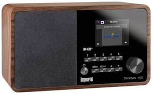 Kompaktowe radio hybrydowe do odbioru radia internetowego, DAB+, FM Radio internetowe Imperial DABMAN i150 Internet, DAB+, UKW  drewno