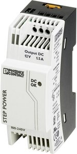 Zasilacz na szynę DIN Phoenix Contact STEP-PS/1AC/12DC/1.5, 12 V/DC, 1.65 A, 18 W
