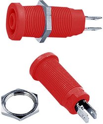 Gniazdo laboratoryjne zabezpieczone Złącze żeńskie do wbudowania pionowego Średnica pinu: 4 mm czerwony Stäubli XEB-1R 1 szt.