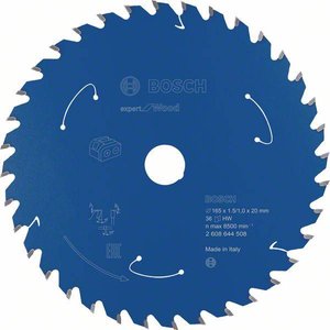 Akumulatorowa piła tarczowa Expert for Wood, 165 x 1,5/1 x 20, 36 zębów Tarcza tnąca Bosch Accessories  165 x 20 mm 1 szt.
