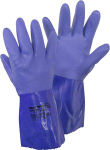 Showa 4708 660 Gr. L Tkanina bawełniana, PVC Rękawice odporne na chemikalia Rozmiar rękawic: 9, L EN 388:2016, EN 374-1:2016/ Typ B, EN 374-5:2016  ISO 374-1:2016/ Typ B, ISO 374-5:2016 CAT III 1 par(a)