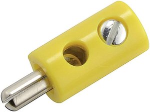 Wtyk bananowy miniaturowy, O 2.6 mm, żółty