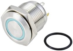 Przełącznik wciskany, wandaloodporny TRU COMPONENTS GQ16F-10E/J/B/24V/S TC-10090920, 17 mm, 48 V/DC, 2 A, 1 szt.