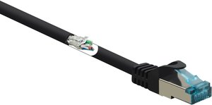 Kabel LAN Renkforce RF-5047482, 1 szt., RJ45, CAT 6a, S/FTP, 0.25 m, czarny
