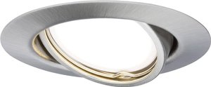 Oprawa wpuszczana LED Podstawa pojedyncza lampa obracana o 90 mm 20° GU10 4,5W 350lm 230V 3000K szczotkowane żelazo Lampa do zabudowy Paulmann Base 93412  5 W 350 lm