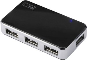 Hub USB 2.0 Digitus DA-70220 4 Porty  czarny, srebrny
