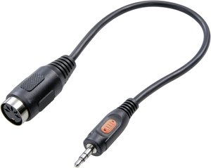 SpeaKa Professional SP-7869840  Złącze DIN / Jack Audio Przejściówka, adapter [1x złącze męskie jack 3,5 mm - 1x złącze żeńskie diodowe 5-pin (DIN)] czarny