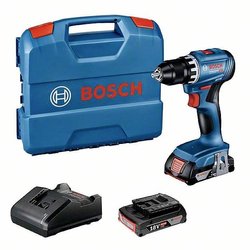 Wiertarko-wkrętarka akumulatorowa Bosch Professional GSR 18V-45 06019K3202 18 V 2.0 Ah zaw. 2 akumulatory, zaw. ładowarkę, zaw. walizkę