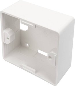 DIGITUS Professional natynkowej do montowania na frontowych, 80x80x42 mm, biały, osobny złącze masowe, niemiecki układ Ramka natynkowa Digitus DN-93803 1 szt.