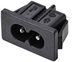 Złącze męskie IEC TRU COMPONENTS TC-10088404  złącze męskie do wbudowania pionowego  2.5 A czarny 1 szt.