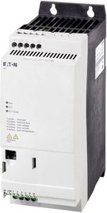 Falownik PowerXL™ DE1, 4 kW Eaton DE1-348D5FN-N20N   Napięcie wyjściowe 400 V/AC Prąd twornika (maks.) 8.5 A częstotliwość zegara (szczegóły) 16 kHz