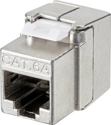 Wąskie gniazdo keystone Cat 6A UTP 500 MHz (moduł) firmy Renkforce, wersja Butterfly w obudowie ze stopu cynku Przejściówka, adapter LAN RF-4531604 Renkforce