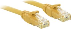 Kabel LAN LINDY 48061, 1 szt., RJ45, CAT 6, U/UTP, 0.50 m, żółty