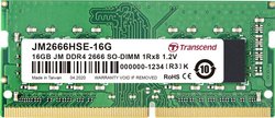 Transcend JetRAM Pamięć robocza do laptopów - moduł  DDR4 16 GB 1 x 16 GB Non-ECC 2666 MHz 260 pin SO-DIMM CL19 JM2666HSE-16G