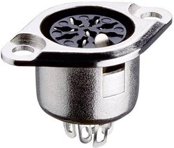 Złącze męskie okrągłe DIN 0103 04 Lumberg 0103 04 złącze żeńskie z kołnierzem, wyjście proste Ilość styków: 4  srebrny 1 szt.